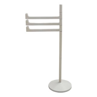 White Standing Towel Rack by Makio Hasuike for Gedy, 1970s For Sale