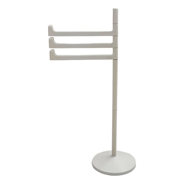 White Standing Towel Rack by Makio Hasuike for Gedy, 1970s For Sale