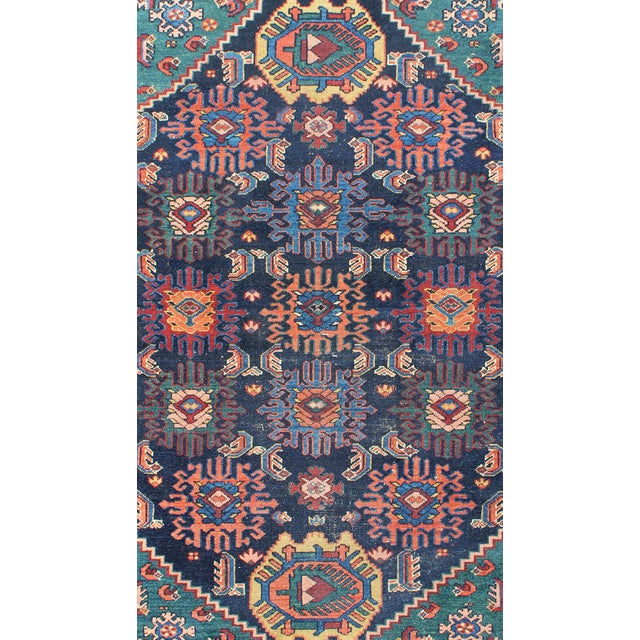 Measures: 4'5 x 6'2. Antique Persian Malayer Carpet with Colorful, All-Over Sub-Geometric Design. Keivan Woven Arts / rug...