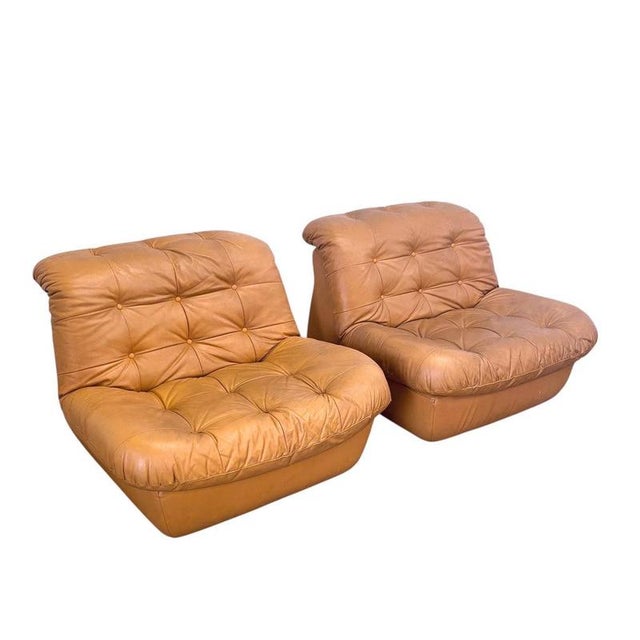 Vintage Lounge Chairs in Leather, 1970s, Set of 2 For Sale - Image 14 of 14