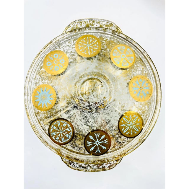 Transparent Mid 20th Century Gold Leaf Georges Briard Attributed Pair of Serving Bowls/Casseroles For Sale - Image 8 of 12