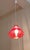1960s Mid-Century Ceiling Lamp with Brass Frame with Original Red Vinyl Covering, 1960s For Sale - Image 5 of 7