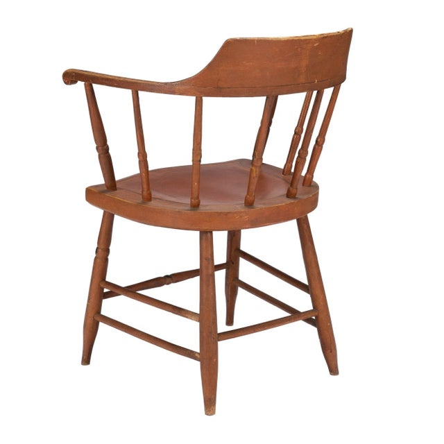 American Painted Windsor Captain's Chair (1820) For Sale - Image 4 of 13