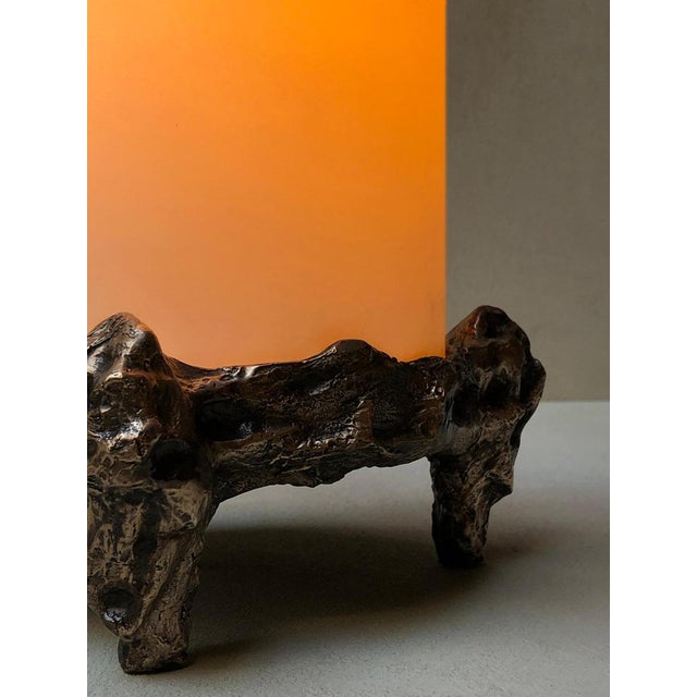 Nova Table Lamp in Patinated Cast Bronze by William Guillon For Sale - Image 4 of 18