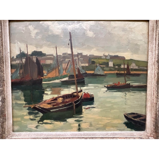 Bring the serene charm of a European maritime harbour into your collection with this captivating, unsigned late 19th- to...