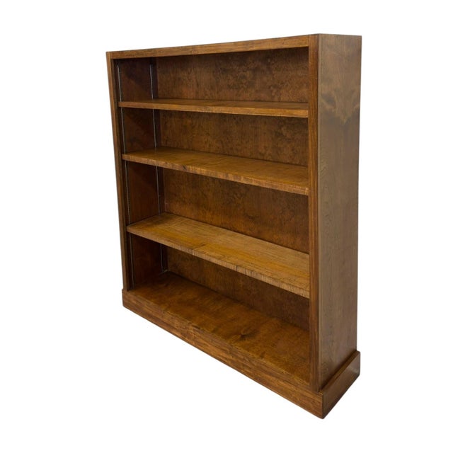 Brown Vintage Mid Century Modern Stained Wood Adjustable Book Shelf. For Sale - Image 8 of 9