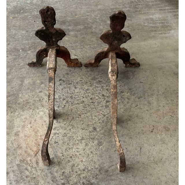 Auburn Antique Early 19th Century Americana Figural Andirons For Sale - Image 8 of 9