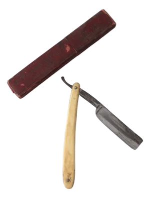 Antique 22 Martin Straight Razor With Box