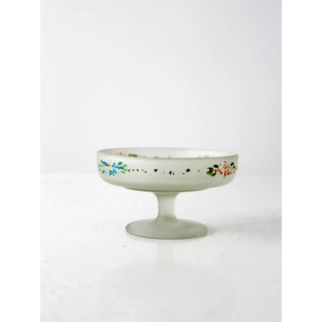 Vintage Frosted Glass Candy Dish For Sale - Image 6 of 7