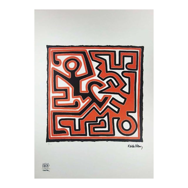 Keith Haring, Figurative Composition, Limited Edition Lithograph, 1990s For Sale