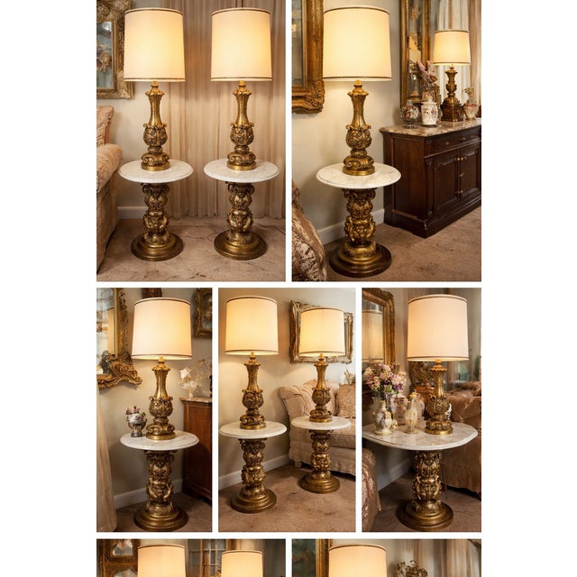 A stunning dual-purpose accent piece blending elegance and function. This Hollywood Regency-style lamp features a richly...
