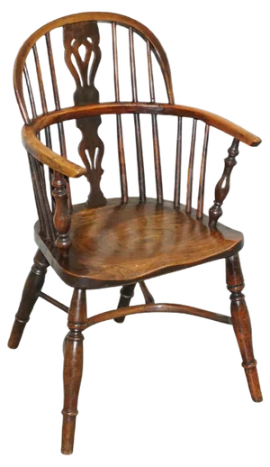 Solid Elm Windsor Armchair, 1860s