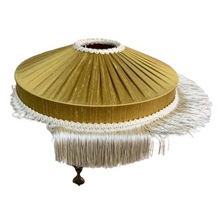 The Peggy Gold Silk Fringed Lampshade - Large For Sale