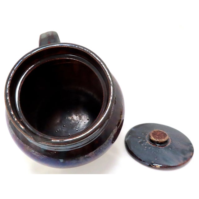 Ceramic Antique American Stoneware Boston Baked Beans Cooking Pot From Portland Maine For Sale - Image 7 of 13