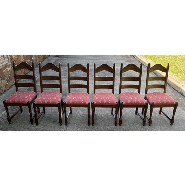 French Country French Country Ladder Back Dining Chairs - Set of 6 For Sale - Image 3 of 12