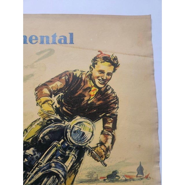 1930s Art Deco Continental Tire Advertising Poster, 1930s For Sale - Image 5 of 10