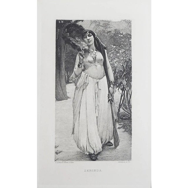 Set of 5 antique late 19th century photogravure print book plates of historical and romantic female portraits. Printed on...