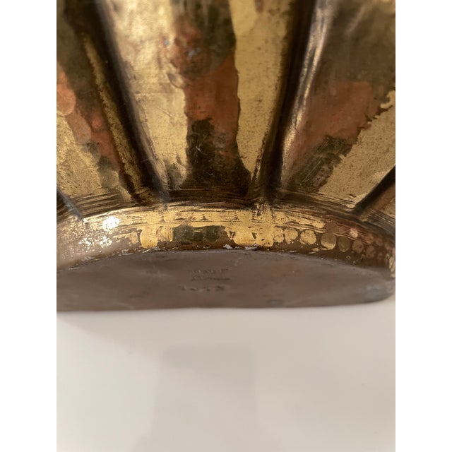 Mid 20th Century 1950s Italian Hammered Brass Wall Planter, Catchall For Sale - Image 5 of 9