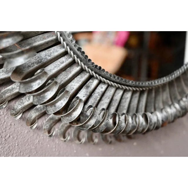 1960s Large Metal Sun Mirror For Sale - Image 5 of 8