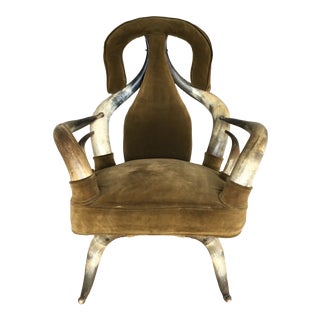 19th Century Victorian Antique Steer Horn Club Chair For Sale