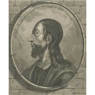 Robert Brichet, Portrait of Jesus Christ, 1800s, Copper Engraving on Paper For Sale