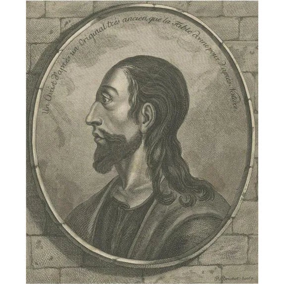 Robert Brichet, Portrait of Jesus Christ, 1800s, Copper Engraving on Paper For Sale