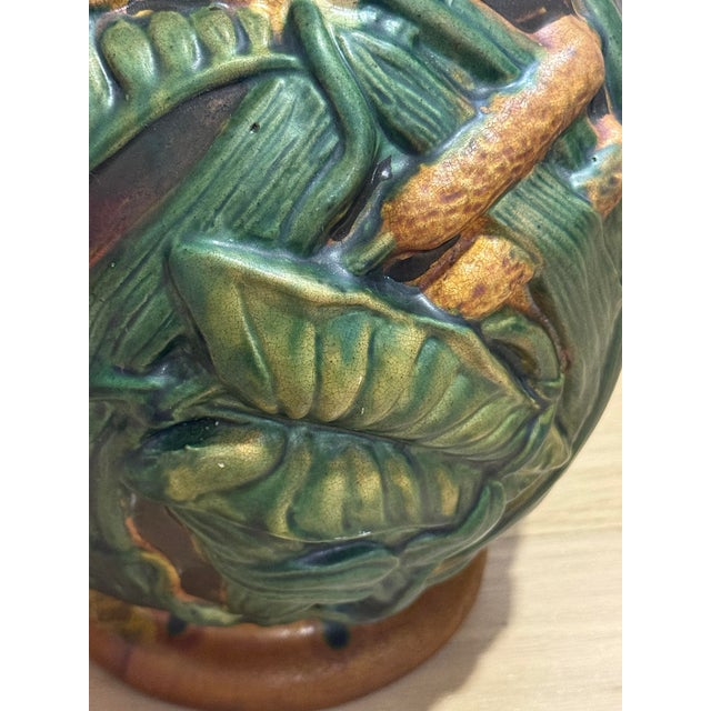 Ceramic Vintage Sarreguemines Style Faience Vase For Sale - Image 7 of 8