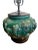 Mid-Century Modern Pair of Antique Jade and Emerald Green Chinese Majolica Ceramic Lamps For Sale - Image 3 of 6