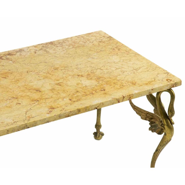 Vintage Brass and Marble Table, Italy, 1960s For Sale - Image 6 of 8