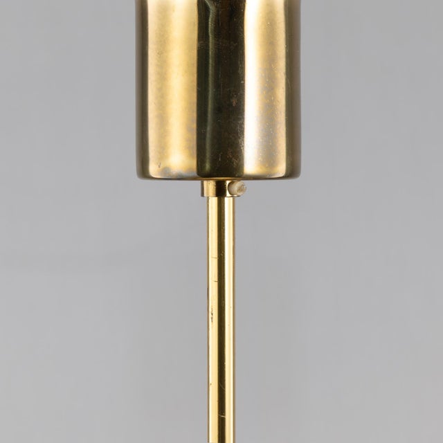 Metal German Gold-Plated Chandelier with Faceted Oval Crystals attributed to Kinkeldey, 1960s For Sale - Image 7 of 12