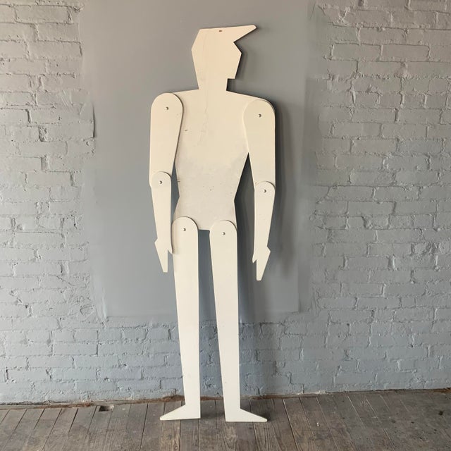 1980s Large Vintage Handmade Articulating 80s Post Modern Male Art Figure For Sale - Image 5 of 10