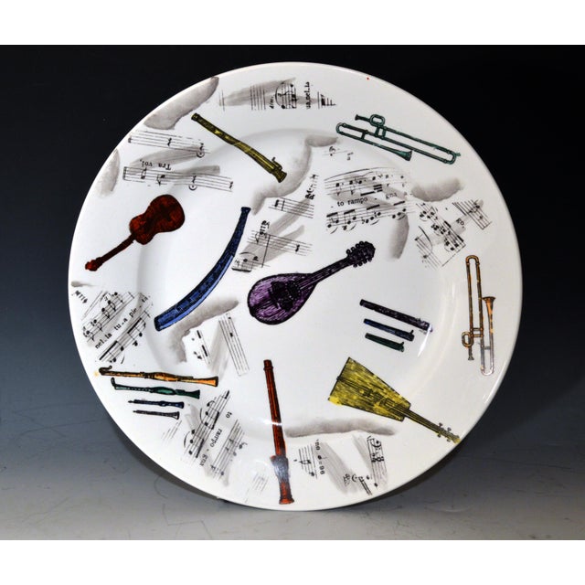 Piero Fornasetti Early 1950s Piero Fornasetti Musical Pottery Plates - Set of 4 For Sale - Image 4 of 7