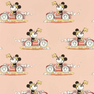 Sanderson Minnie On the Move Wallpaper in Candy Floss For Sale