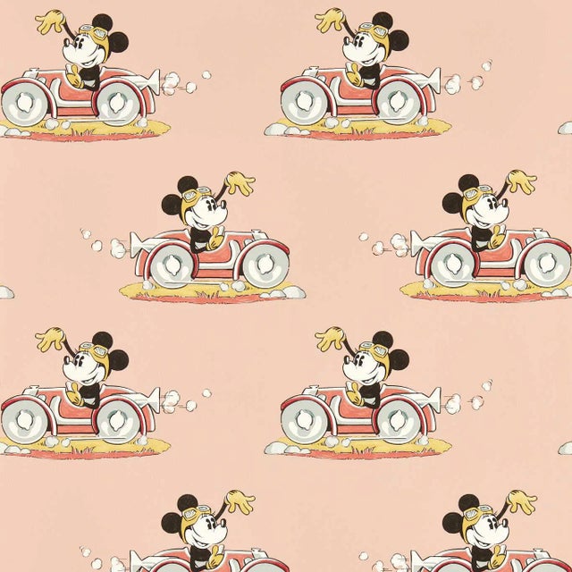 Sanderson Minnie On the Move Wallpaper in Candy Floss For Sale