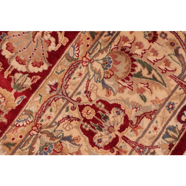 1990s Shabby Chic 1990's Pak-Persian Red/Beige Wool Rug - 6'1'' X 9'1'' For Sale - Image 5 of 9