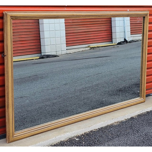 Mid 20th Century White Furniture Mid Century Modern Bisque Maple Large Wall Mirror For Sale - Image 5 of 12