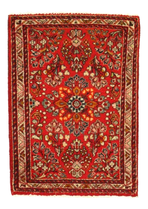 1920s Vintage Miniature Persian Sarouk Rug - 1′10″ × 2′6″