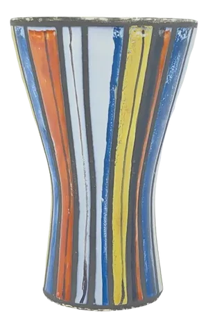 Small Vase with Pyjama Decoration by Roger Capron for Vallauris, 1960s