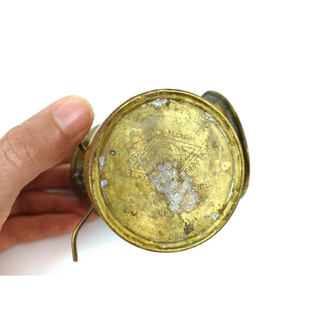 Brass Antique the Baldwin Lamp John Simmons Co Usa Miners Carbide Lamp With Reflector For Sale - Image 8 of 9