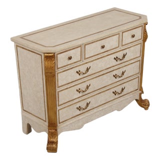 Neoclassical Tessallated Stone Top French Provincial Commode Dresser For Sale