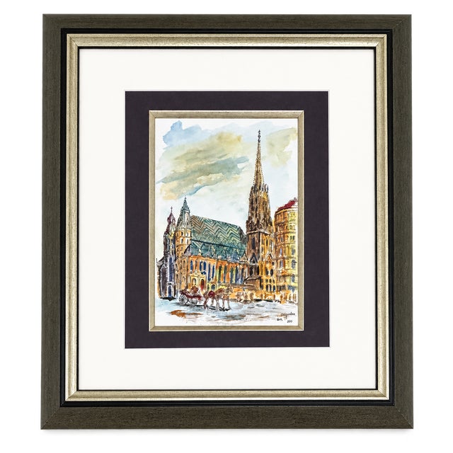 Stephansdom, Vienna, 2008, Watercolor and Ink on Paper For Sale
