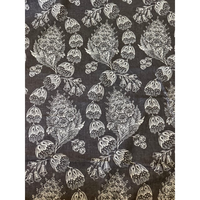 Rose Cumming’s Bellflower 100% Linen Fabric in Walnut 5 5/8 Yards For Sale In Raleigh - Image 6 of 8