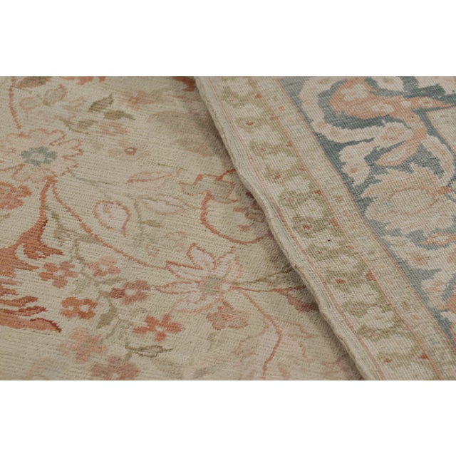 Rug & Kilim’s Tabriz Style Rug in Green and Pink Floral Patterns For Sale - Image 10 of 10