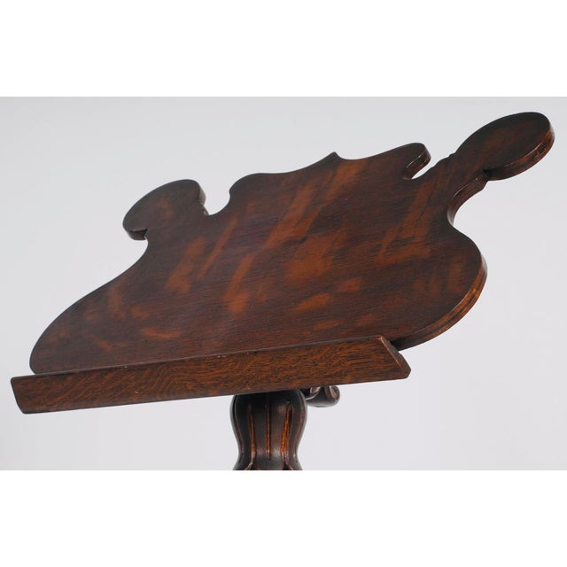 19th-Century Continental Carved Oak Adjustable Music Stand With Griffin Base For Sale In Los Angeles - Image 6 of 7
