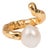 Divine Touch Pearl Gold Ring, Size 5 For Sale