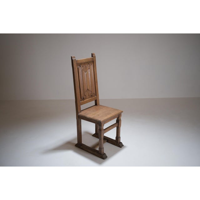 Vintage Sculptural French Oak Chair, 1930s For Sale - Image 3 of 18