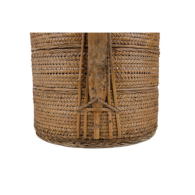 Brown Vintage Antique 3 (Three) Tier Chinese Wedding Basket (Warm Brown) For Sale - Image 8 of 13