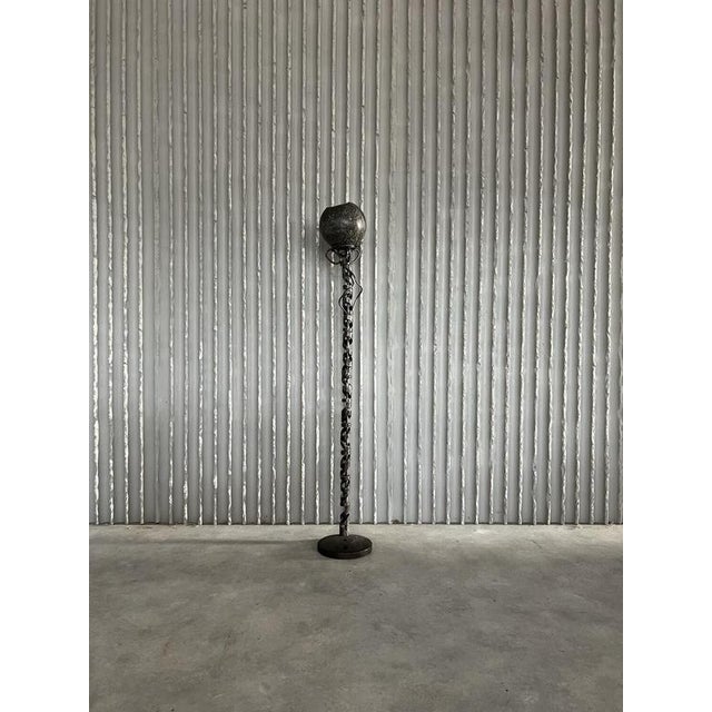 French Arts & Crafts Handmade Sculptural Floor Lamp, 1960s For Sale - Image 9 of 11