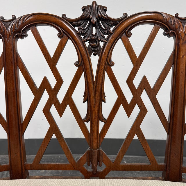 Chippendale Bench Settee, Vintage For Sale - Image 11 of 12