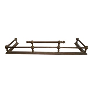 Antique Brass Fireplace Fender For Sale